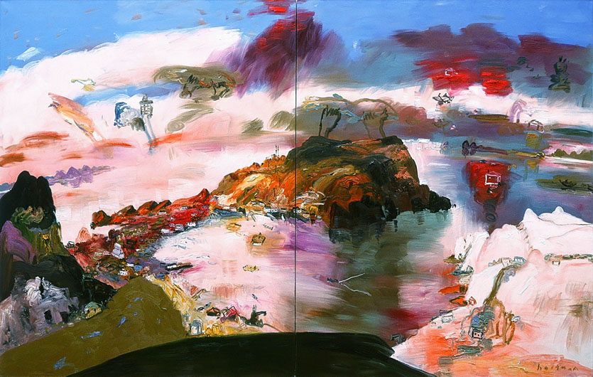 John Hartman: Fog Lifting Over Harbour Mille, 1998