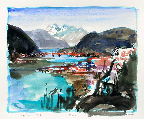 Nelson British Columbia 2010 watercolour on paper 95 x 115 inches